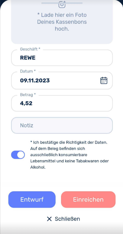 Belege hochladen4