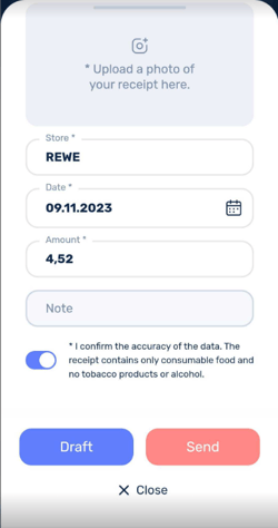 How can I upload receipts-4